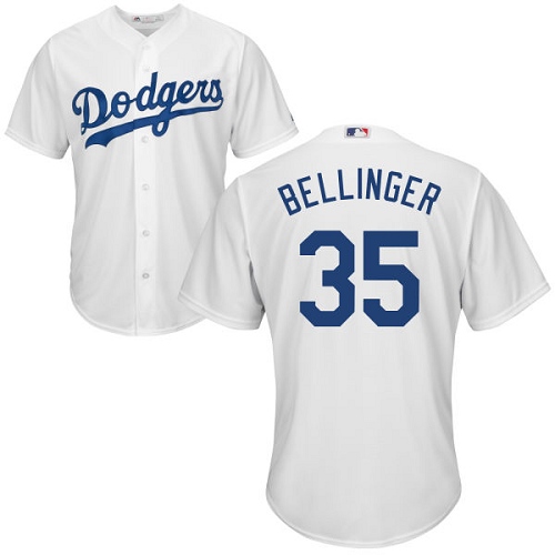 Dodgers #35 Cody Bellinger White Cool Base Stitched Youth MLB Jersey - Click Image to Close